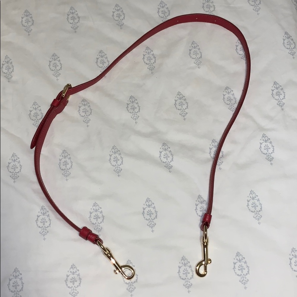 Coach red leather bag strap